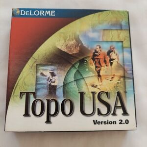 DeLORME Topo USA Version 2.0 - Topo Maps of Entire US -with Box & info booklet